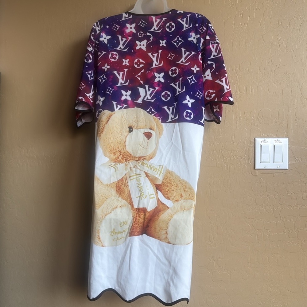 LV Vuitton Harrod’s of London PJ Pajamas Pajama Shirt Dress Large Lounge wear - Picture 12 of 13
